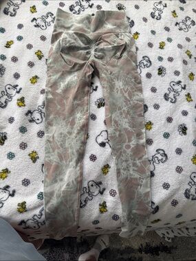 Tie-Dye Leggings - Pink & White